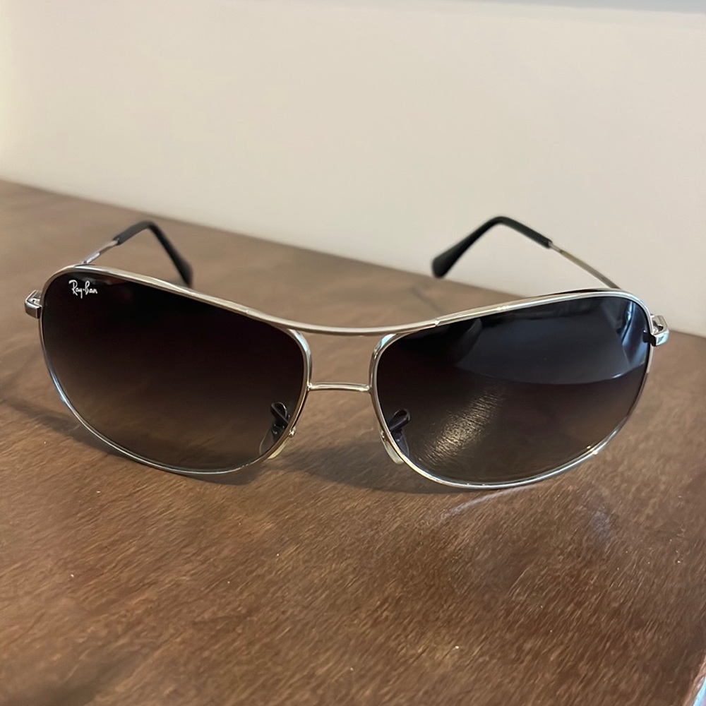 Ray-Ban RB3267 Silver and Grey/Blue. Comes with Ray-Ban case